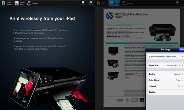 HP iPrint Photo 3.0 - Useful Photography Apps for iPad