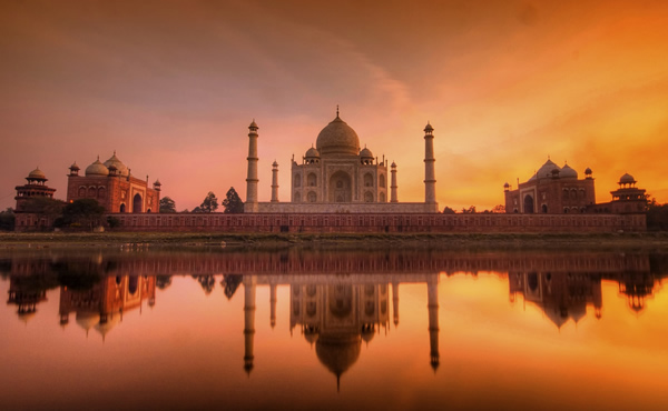 The Taj Mahal at Sunset by Debashis Talukdar