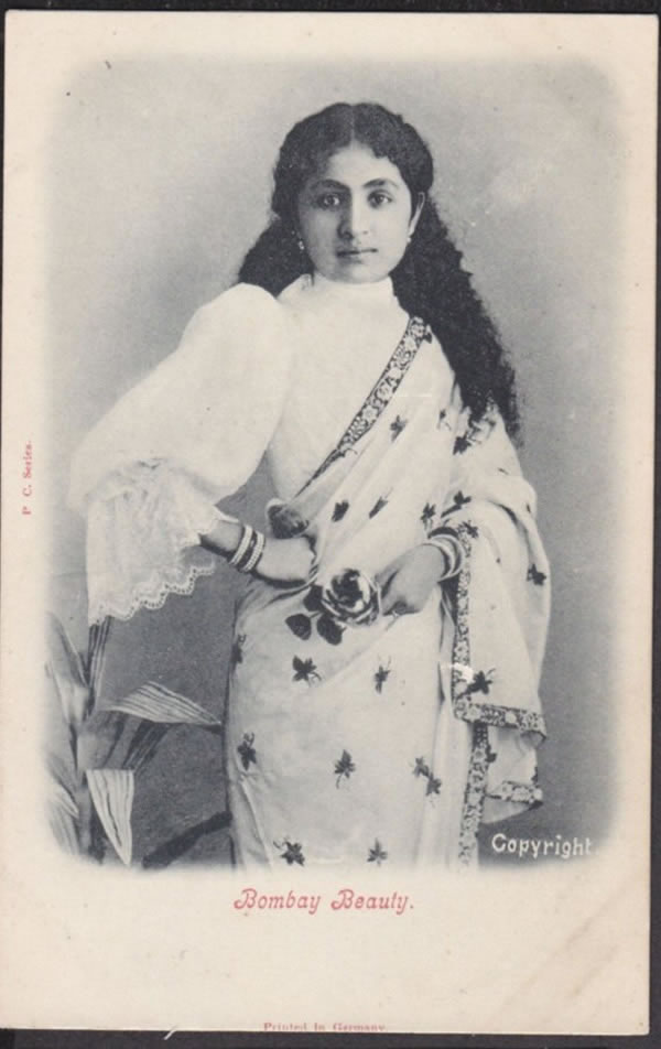 Post Card of a Beautiful Woman - Bombay (Mumbai)