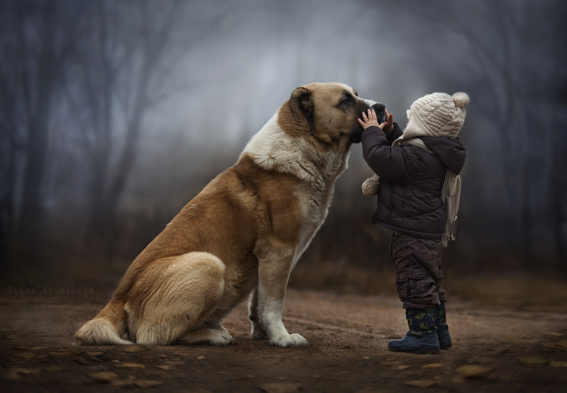 Elena Shumilova - Russian Mother Takes Amazing Portraits of Her Two Kids with Animals