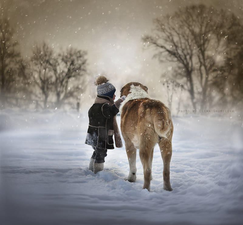 Elena Shumilova - Russian Mother Takes Amazing Portraits of Her Two Kids with Animals