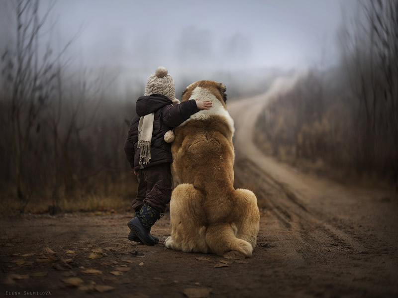 Elena Shumilova - Russian Mother Takes Amazing Portraits of Her Two Kids with Animals