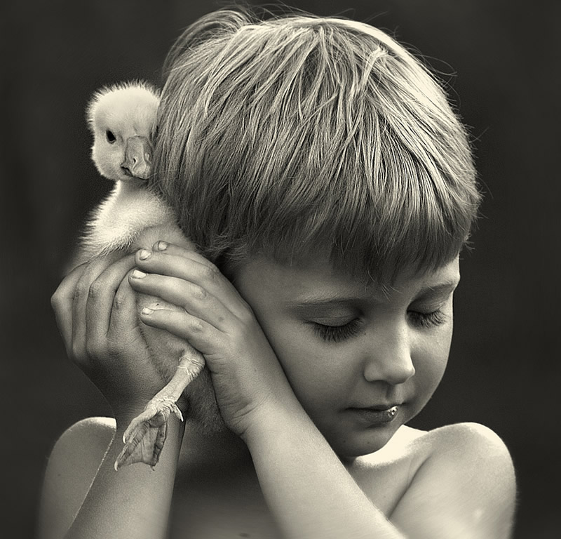 Elena Shumilova - Russian Mother Takes Amazing Portraits of Her Two Kids with Animals