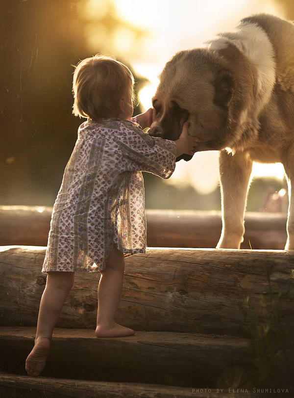 Elena Shumilova - Russian Mother Takes Amazing Portraits of Her Two Kids with Animals