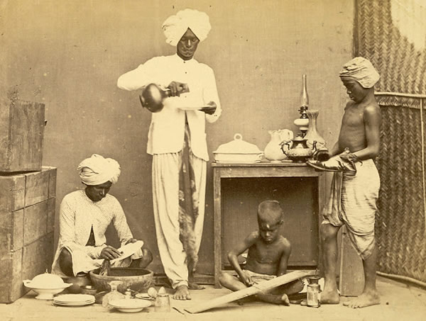 Group of Domestic Servants - Madras (Chennai) - 1870