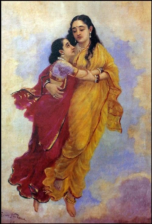 Menaka and Sakunthala by Raja Ravi Varma