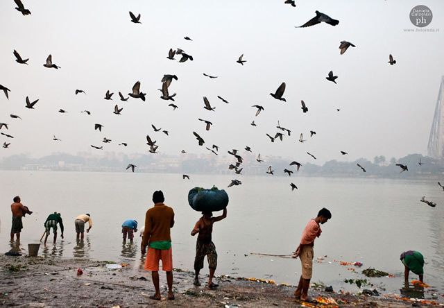 Ghat - Howrah Bridge, Kolkata, India