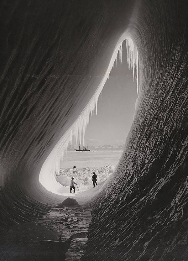 A grotto in an iceberg seen during the British Antarctic Expedition, January 5, 1911.