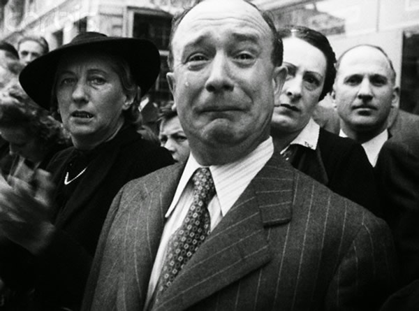 Frenchman crying during Nazi occupation of France, 1940