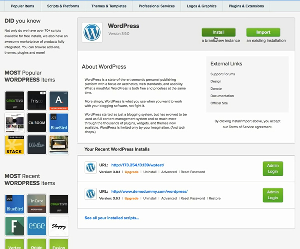 Install WordPress