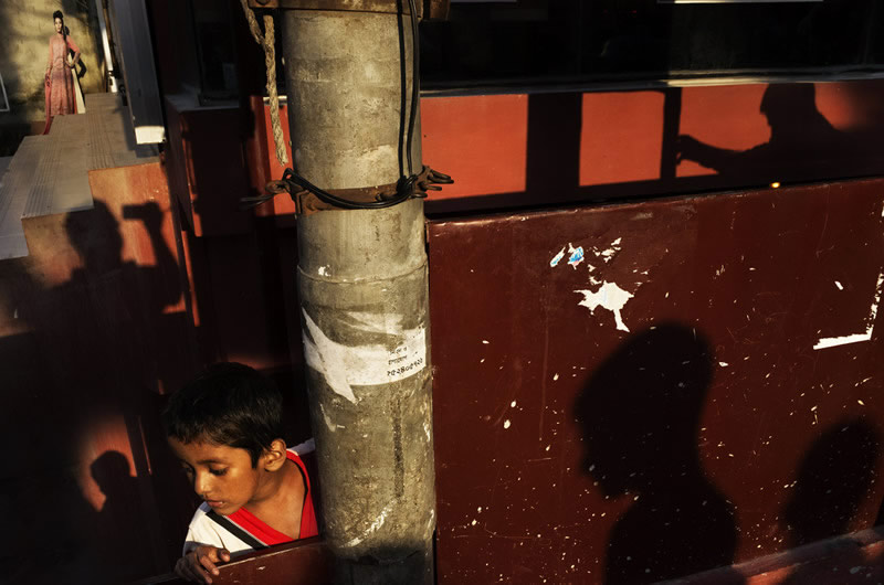 Red Wal Shadows - Street Photography and art of the composition