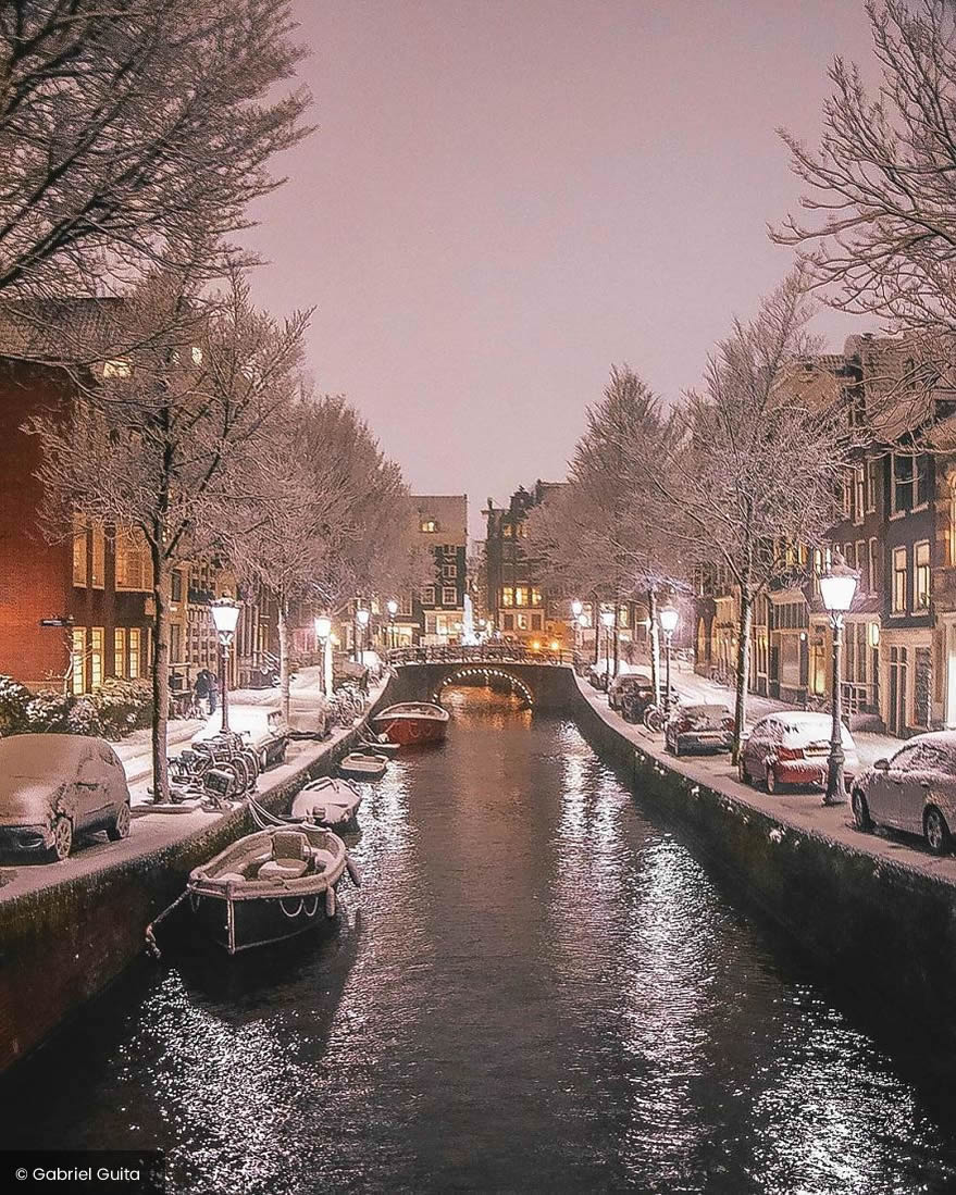 Dutch Photographer Gabriel Guita Beautifully Captured Amsterdam Covered By Heavy Snow