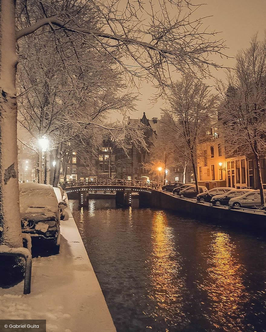 Dutch Photographer Gabriel Guita Beautifully Captured Amsterdam Covered By Heavy Snow