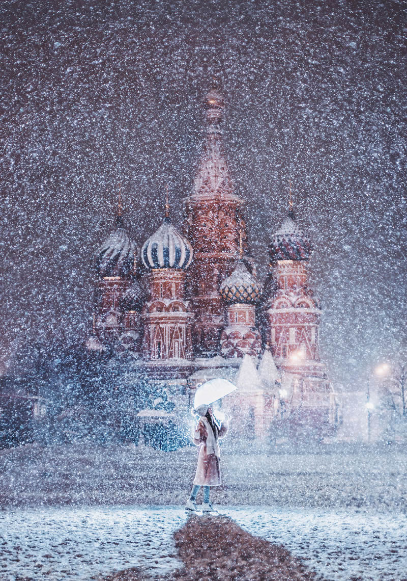 Russian Photographer Kristina Makeeva Beautifully Captured Moscow During Snowfall