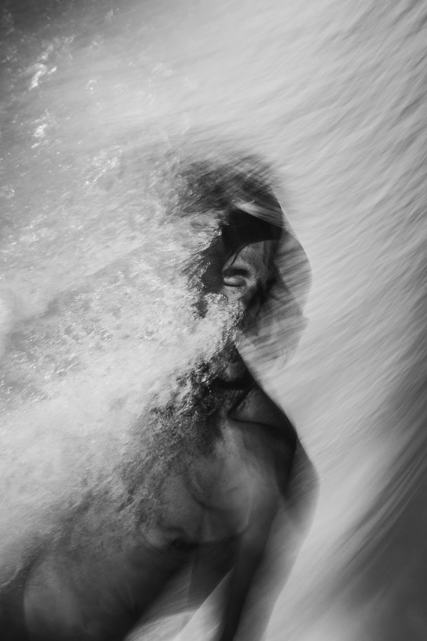 Australian Photographer Trent Mitchell Photographed Ghostlike Portraits Of Bodysurfers