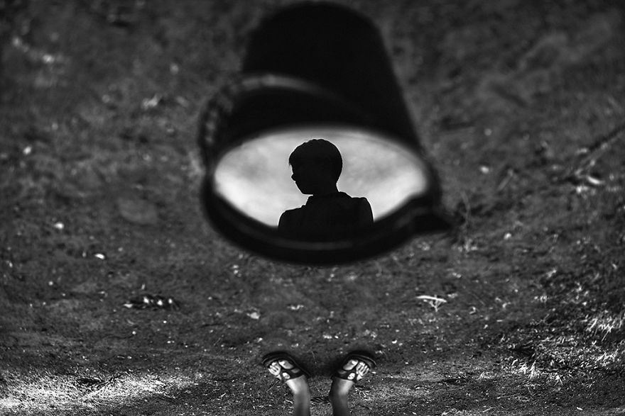 Boy And Bucket - By Tracy Botica