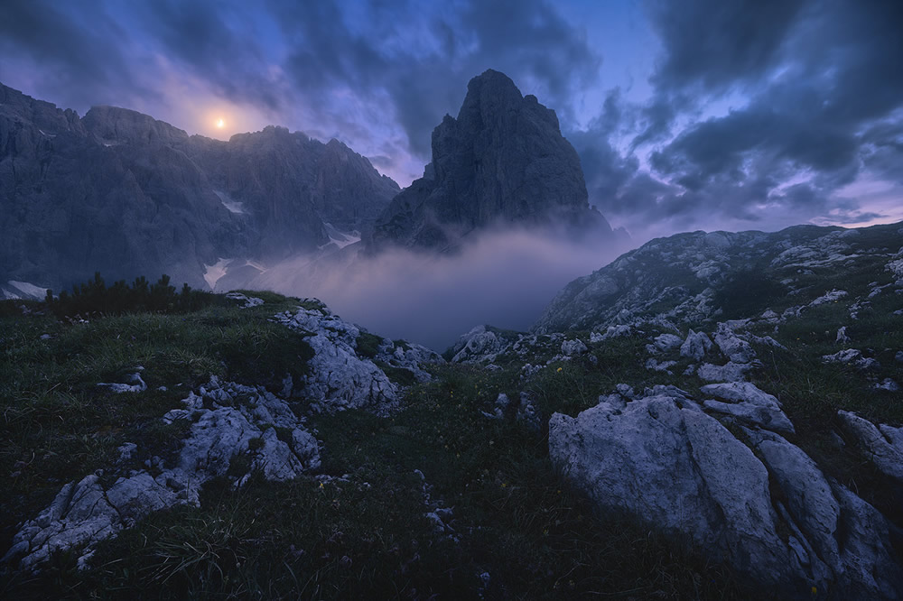 Blue Hour clearing after a sunset stuck in the fog. August 2019