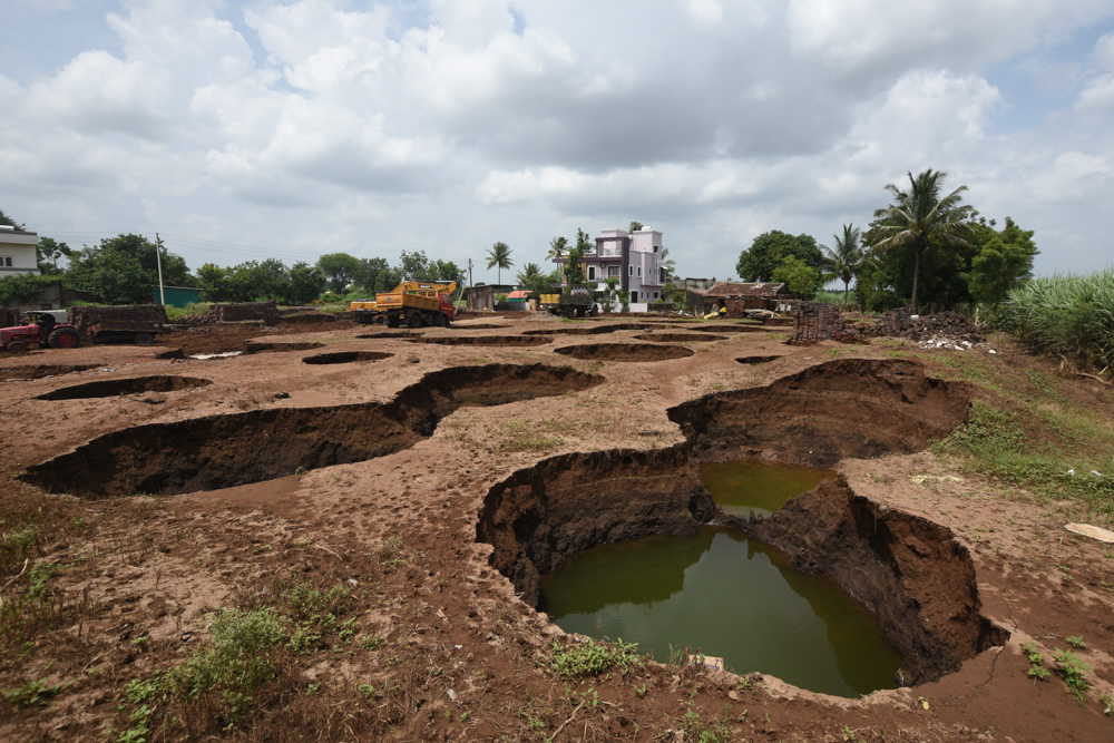 Haripur Village, Sangli. The Paves or Swallets on courtyard of the house.