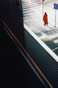 Woman in Red, Amsterdam Airport Schiphol