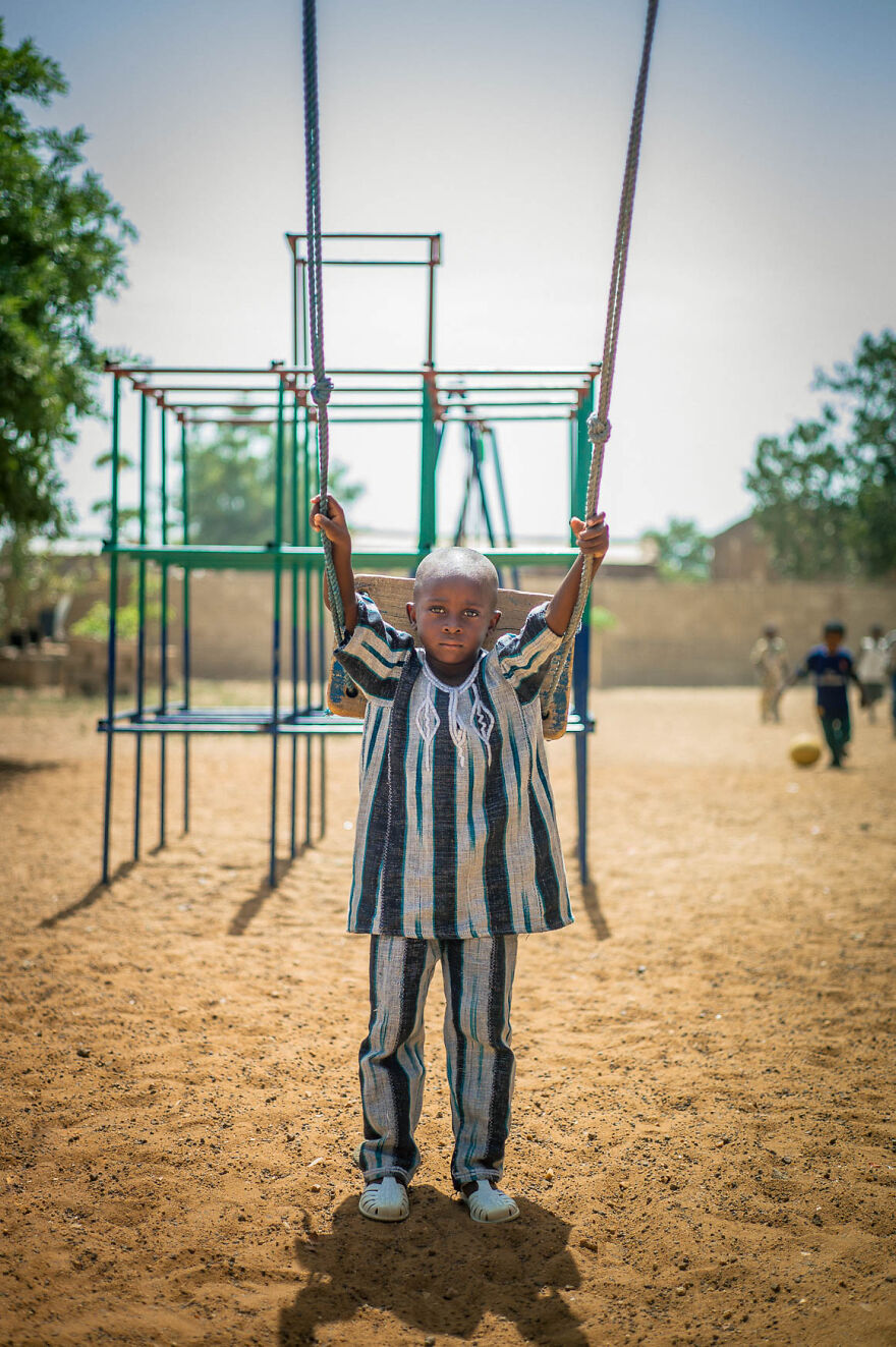 Kid Playing During Recreation Time At School, Fada N'Gourma, Burkina Faso