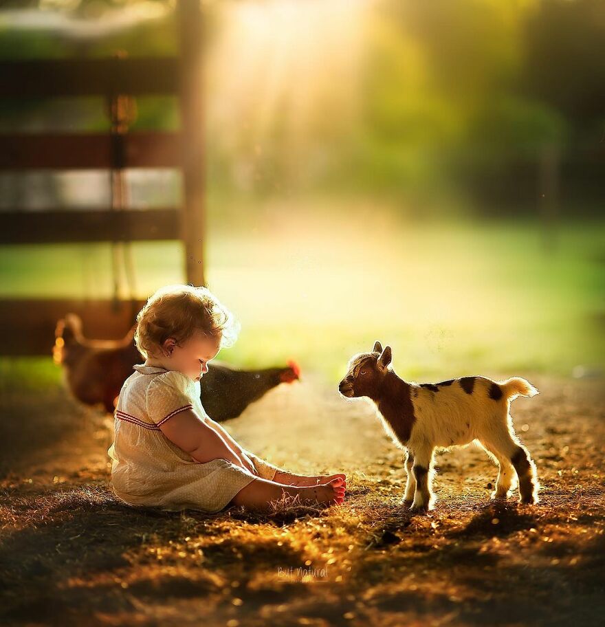 Kids with Animals Fine Art Portraits by Sujata Setia