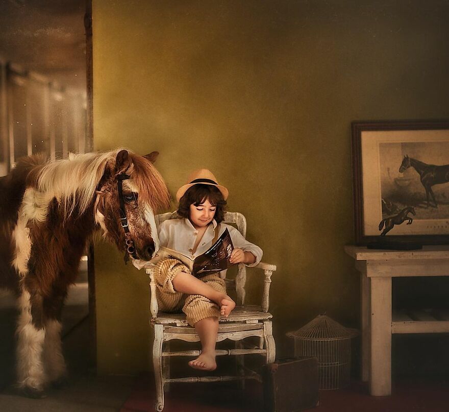 Kids with Animals Fine Art Portraits by Sujata Setia