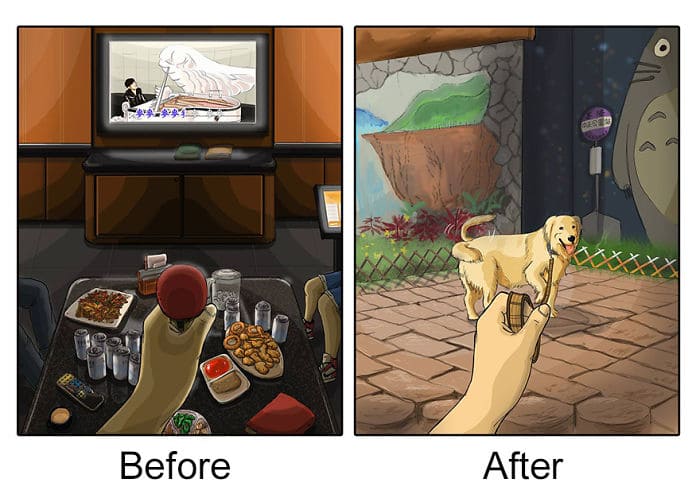 Illustrations That Show How Life Changes After Getting A Pet