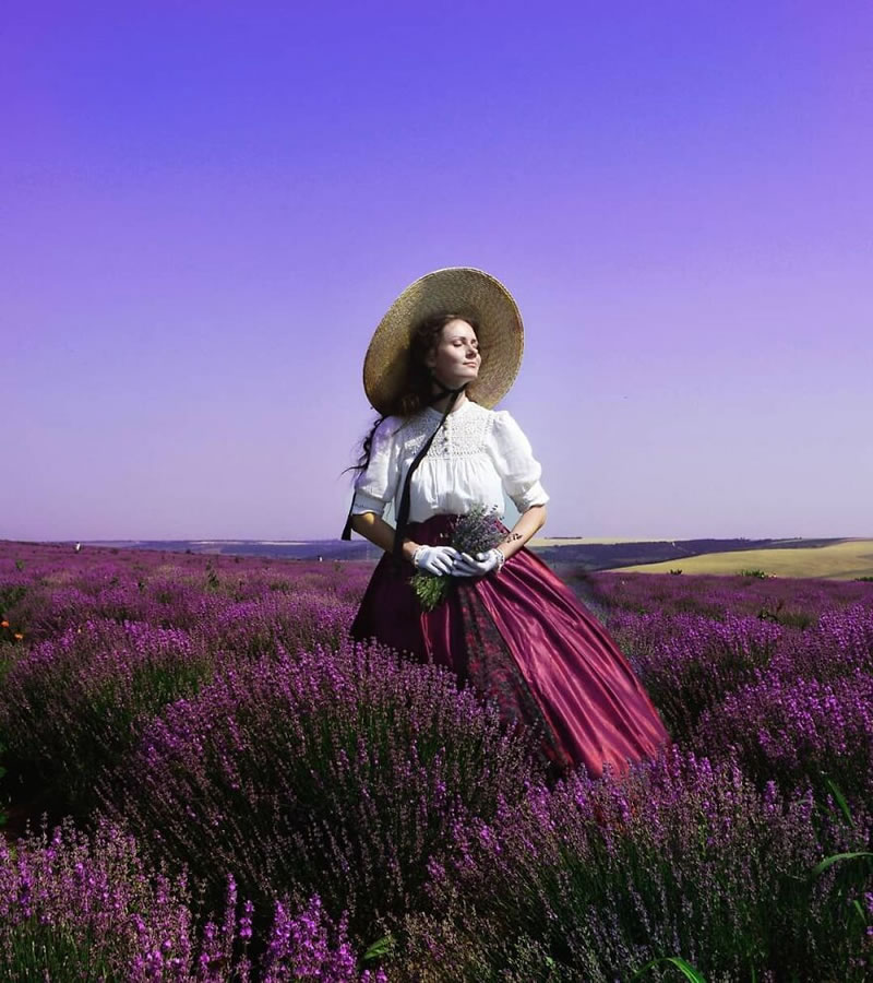 Ukrainian Woman Mila Povoroznyuk Dresses 19th Century Outfits Every Day