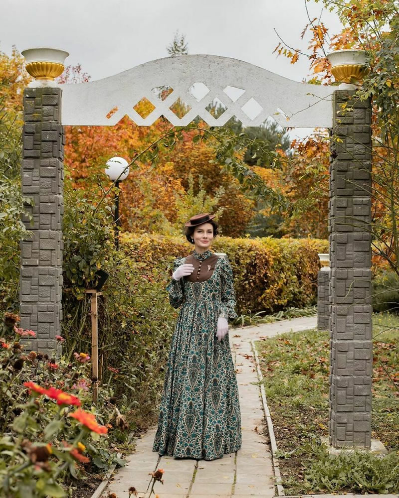 Ukrainian Woman Mila Povoroznyuk Dresses 19th Century Outfits Every Day