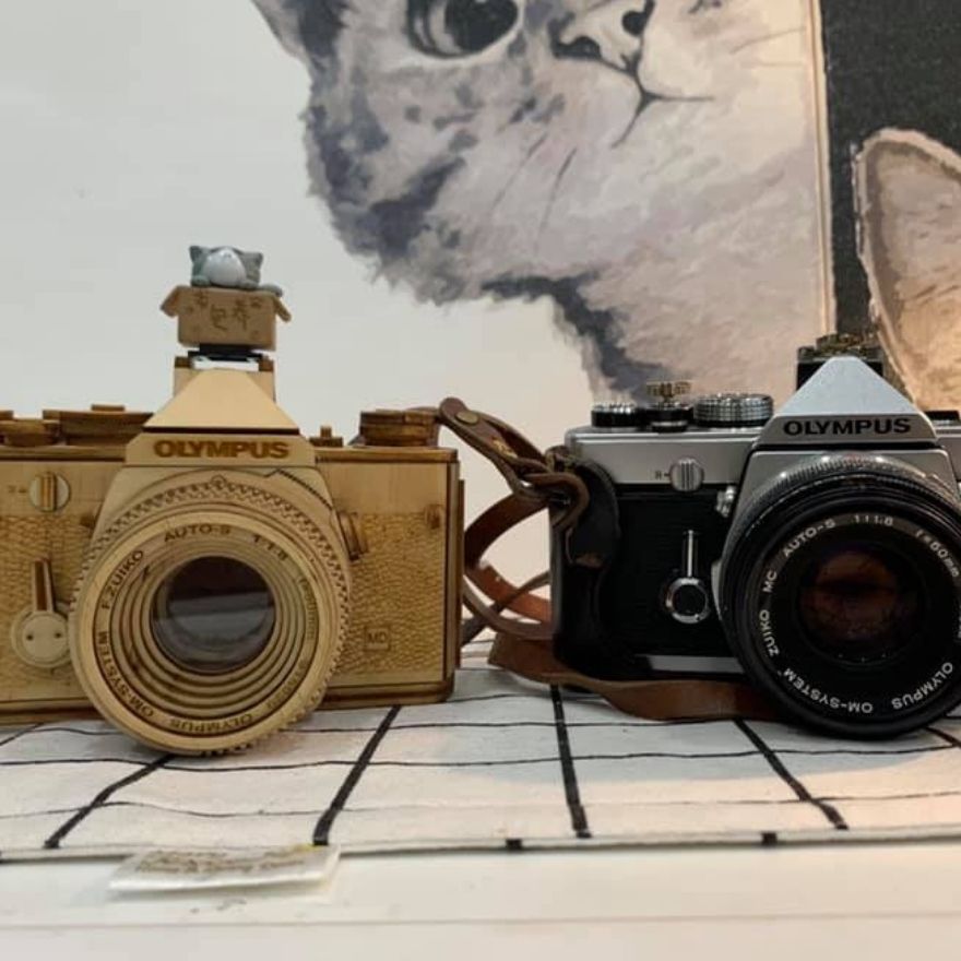 Camera Models By Carving Wood In Detail Phuong Nguyen