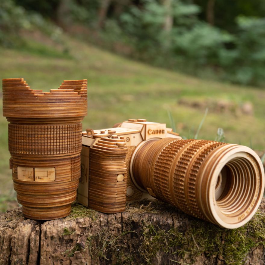 Camera Models By Carving Wood In Detail Phuong Nguyen