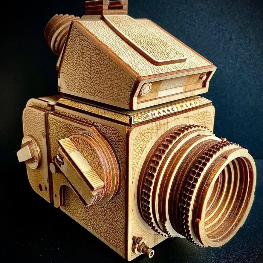 Camera Models By Carving Wood In Detail Phuong Nguyen