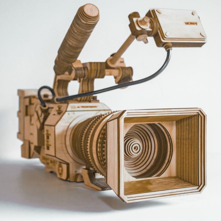 Camera Models By Carving Wood In Detail Phuong Nguyen