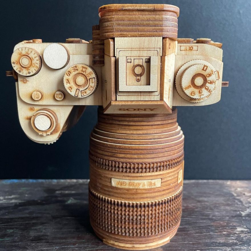 Camera Models By Carving Wood In Detail Phuong Nguyen