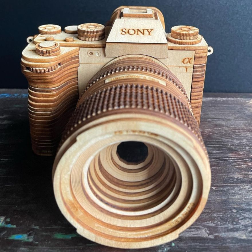 Camera Models By Carving Wood In Detail Phuong Nguyen