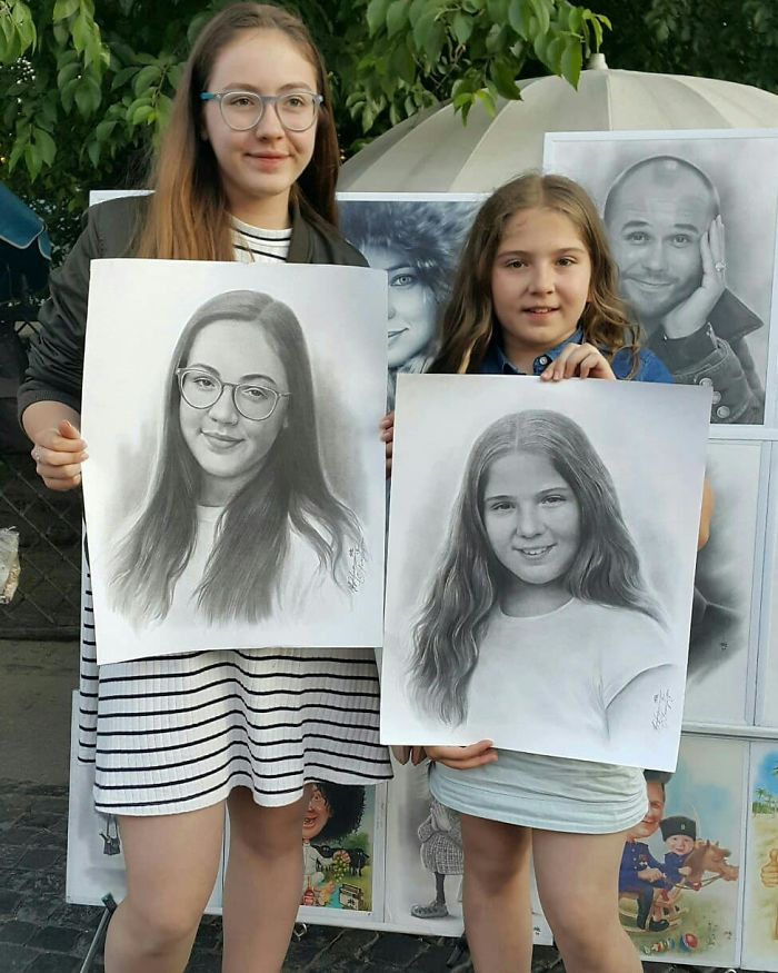 Russian Artist Nikolay Yarakhtin Amazingly Draws Realistic Portraits In Just One Hour