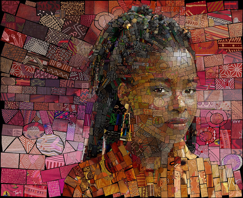 Mosaic Portraits Colorful Patterns From African Culture By Charis Tsevis