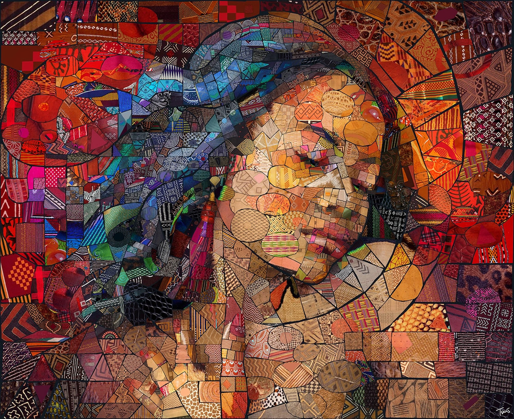 Mosaic Portraits Colorful Patterns From African Culture By Charis Tsevis