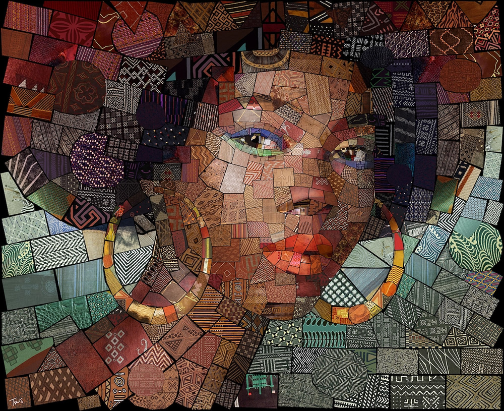 Mosaic Portraits Colorful Patterns From African Culture By Charis Tsevis