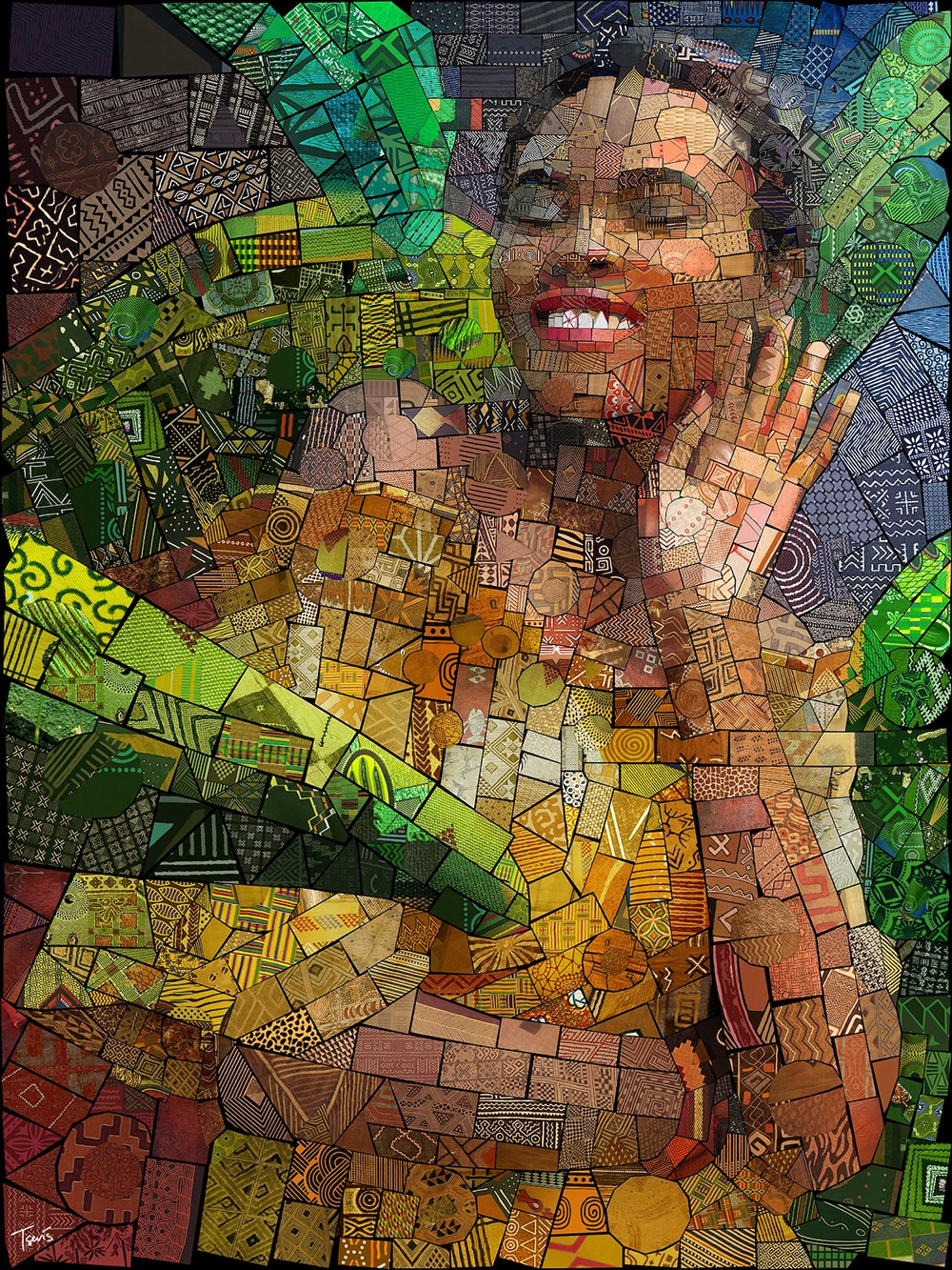 Mosaic Portraits Colorful Patterns From African Culture By Charis Tsevis