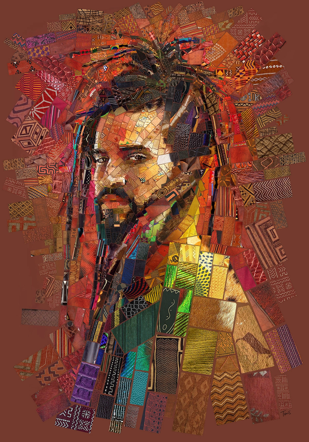 Mosaic Portraits Colorful Patterns From African Culture By Charis Tsevis