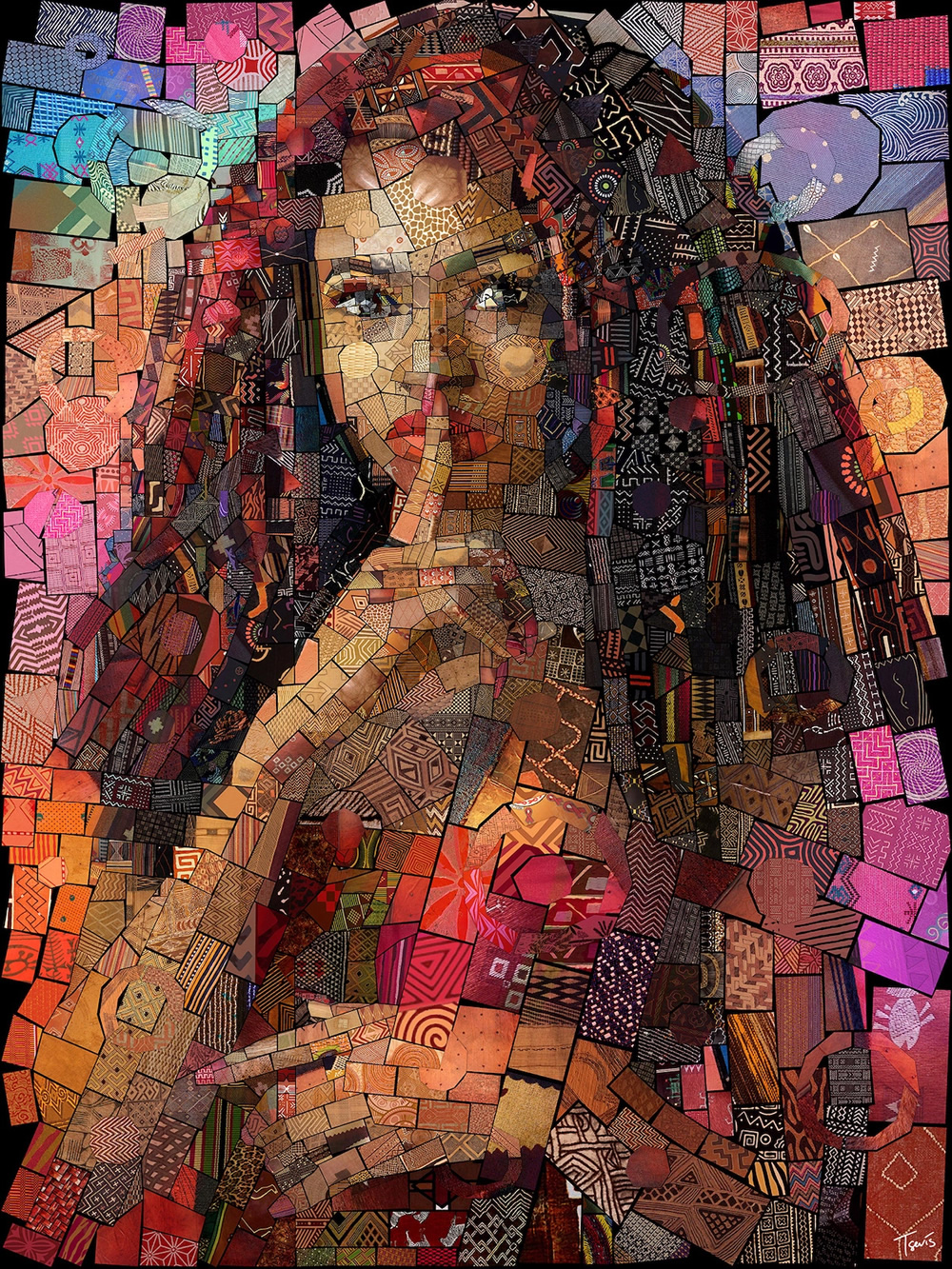 Mosaic Portraits Colorful Patterns From African Culture By Charis Tsevis