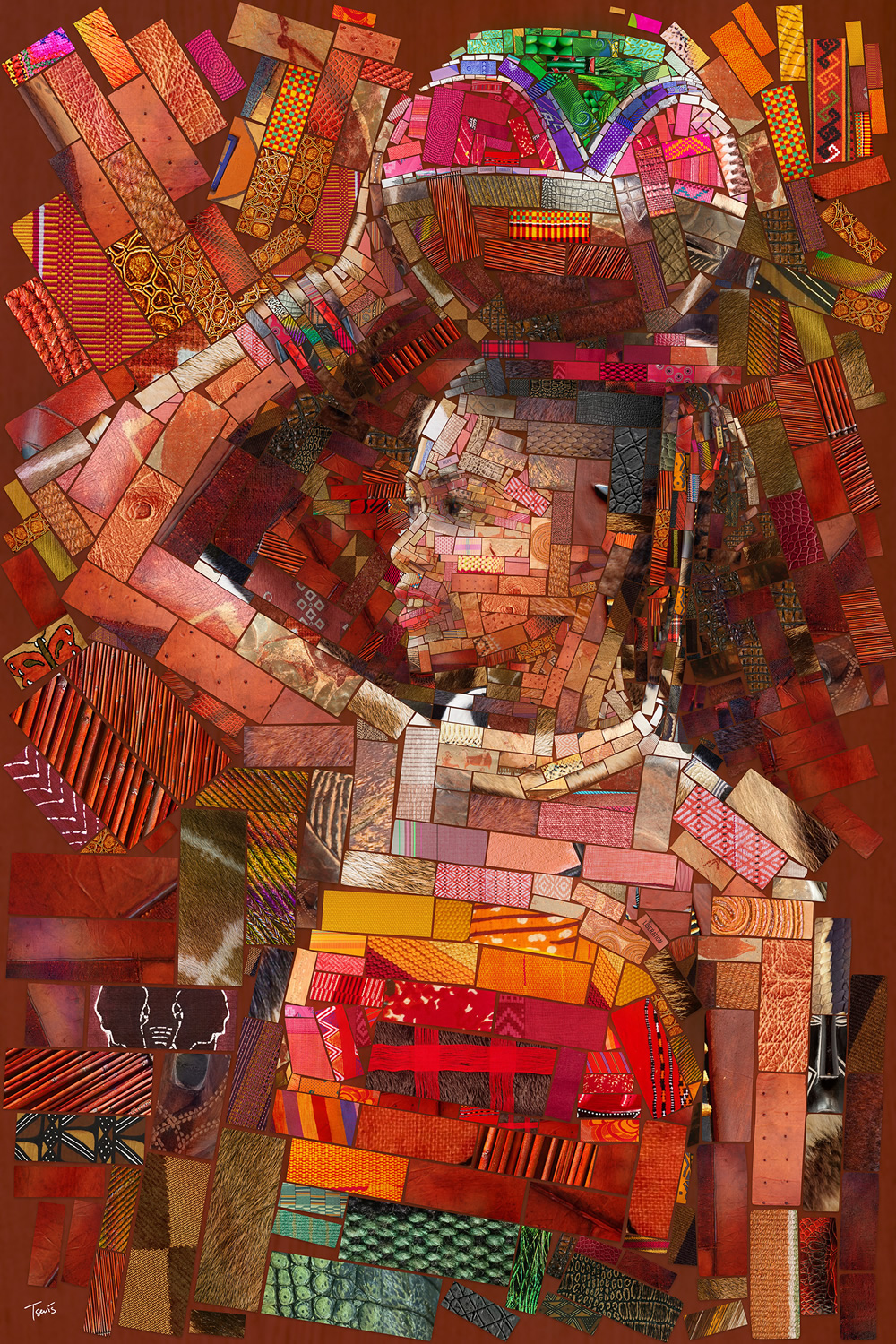 Mosaic Portraits Colorful Patterns From African Culture By Charis Tsevis