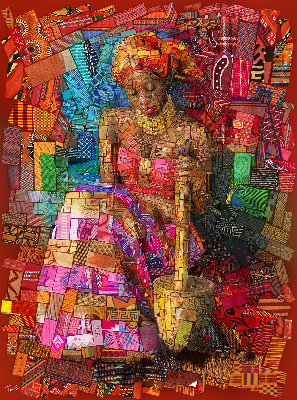 Mosaic Portraits Colorful Patterns From African Culture By Charis Tsevis