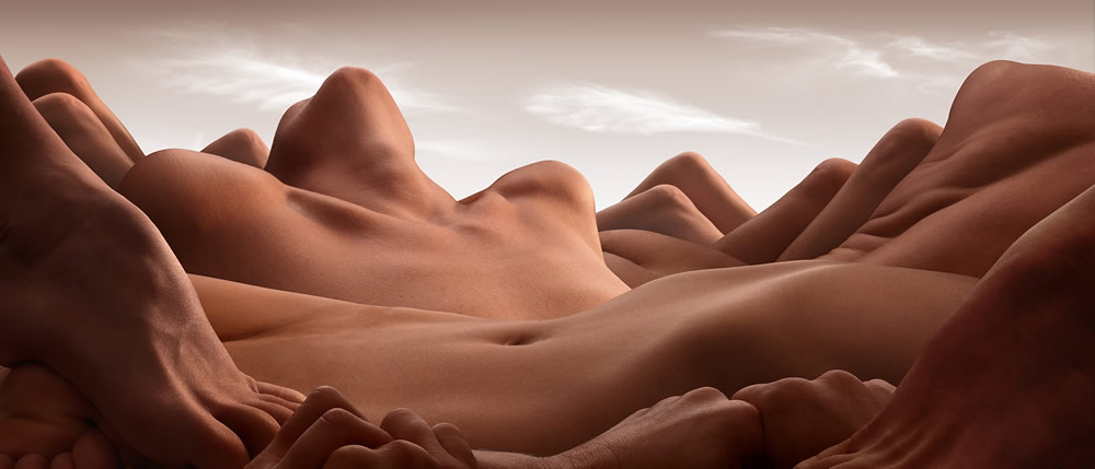 Bodyscapes of the human body by Carl Warner