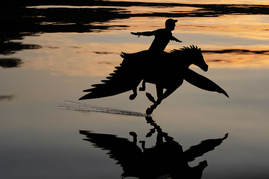 Cardboard Cutouts Funny Photos During Sunsets By John Marshal