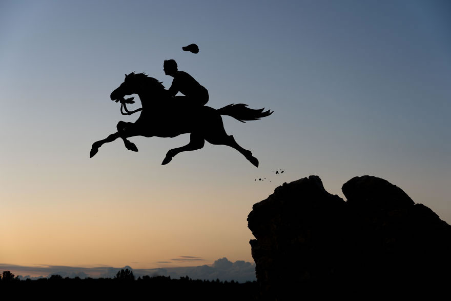 Cardboard Cutouts Funny Photos During Sunsets By John Marshal