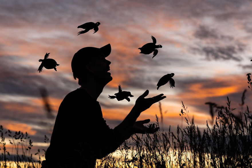 Cardboard Cutouts Funny Photos During Sunsets By John Marshal