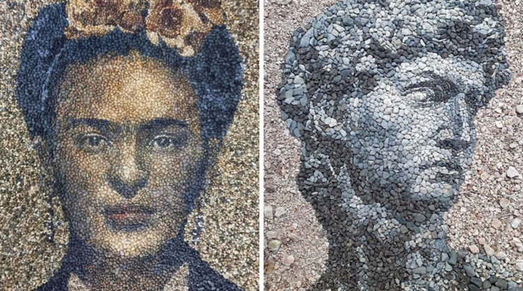 Artist Justin Bateman Creates Amazing Mosaics Made Entirely Of Pebbles All Around Thailand