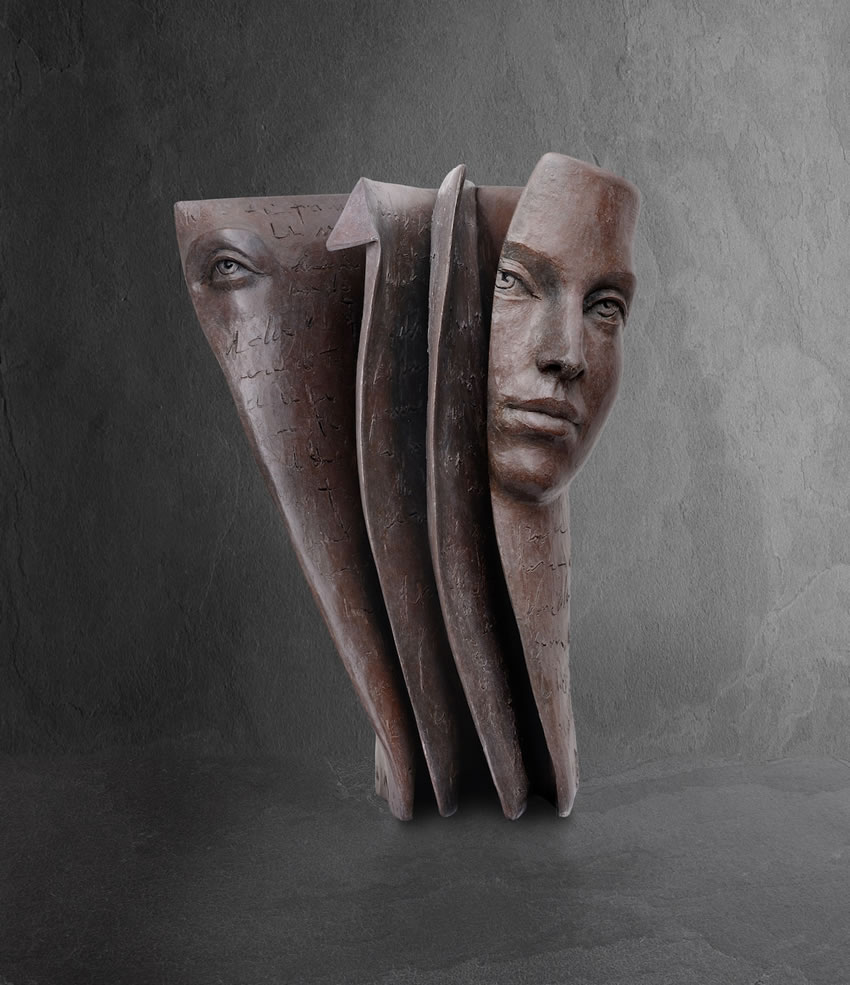 Bronze Sculptures Of Human Faces By Paola Grizi